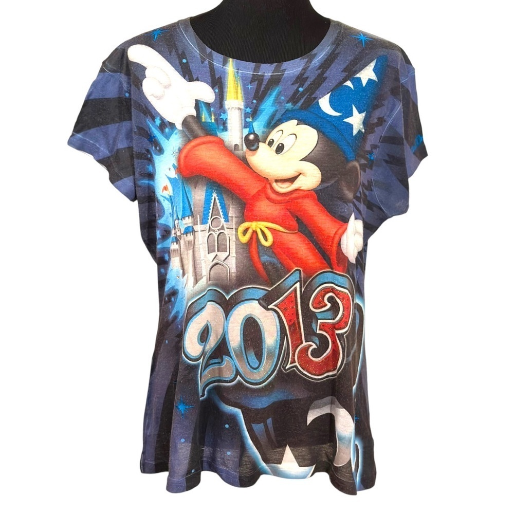 Disney Parks Sorcerer Mickey Mouse Disneyland Theme Park 2013 Blue XL